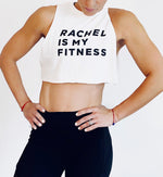 Load image into Gallery viewer, Rachel Is My Fitness Super Short Crop T-shirt - white
